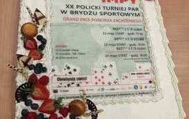 Tort z informacjami o XX Polickim Turnieju Par w Brzydżu Sportowym