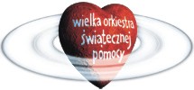 Logo WOŚP stylizowane na planetę Saturn