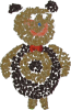 Miniatura Pluszowy miś wyklejony na kartce