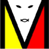 Logo Melpomeny Oczy i usta umieszczone w literze M