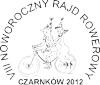 Logo rajdu Para w karnawałowych strojach na rowerze