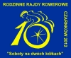 Liczba dziesięć stylizowana na rower z rowerzystą