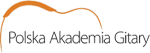 Logo Fragment gitary z gryfem złożonym z napisu Polska Akademia Gitary
