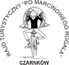 Logo rajdu Rowerzysta z olbrzymim rogalem na ramionach
