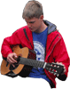 Miniatura Młody człowiek z gitarą