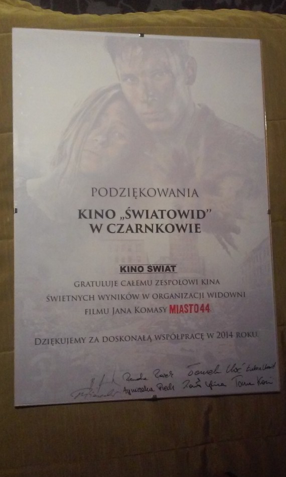 Gratulacje dla zespołu kina Gratulacje dla zespołu kina