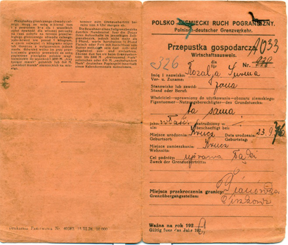 Przepustka gospodarcza wystawiona przez starostę powiatu czarnkowskiego na rok 1929 - archiwum Muzeum Ziemi Czarnkowskiej Przepustka gospodarcza wystawiona przez starostę powiatu czarnkowskiego na rok 1929 - archiwum Muzeum Ziemi Czarnkowskiej