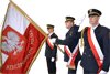 Miniatura Mundurowa delegacja ze sztandarem
