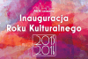 Plansza z napisem Inauguracja Roku Kulturalnego
