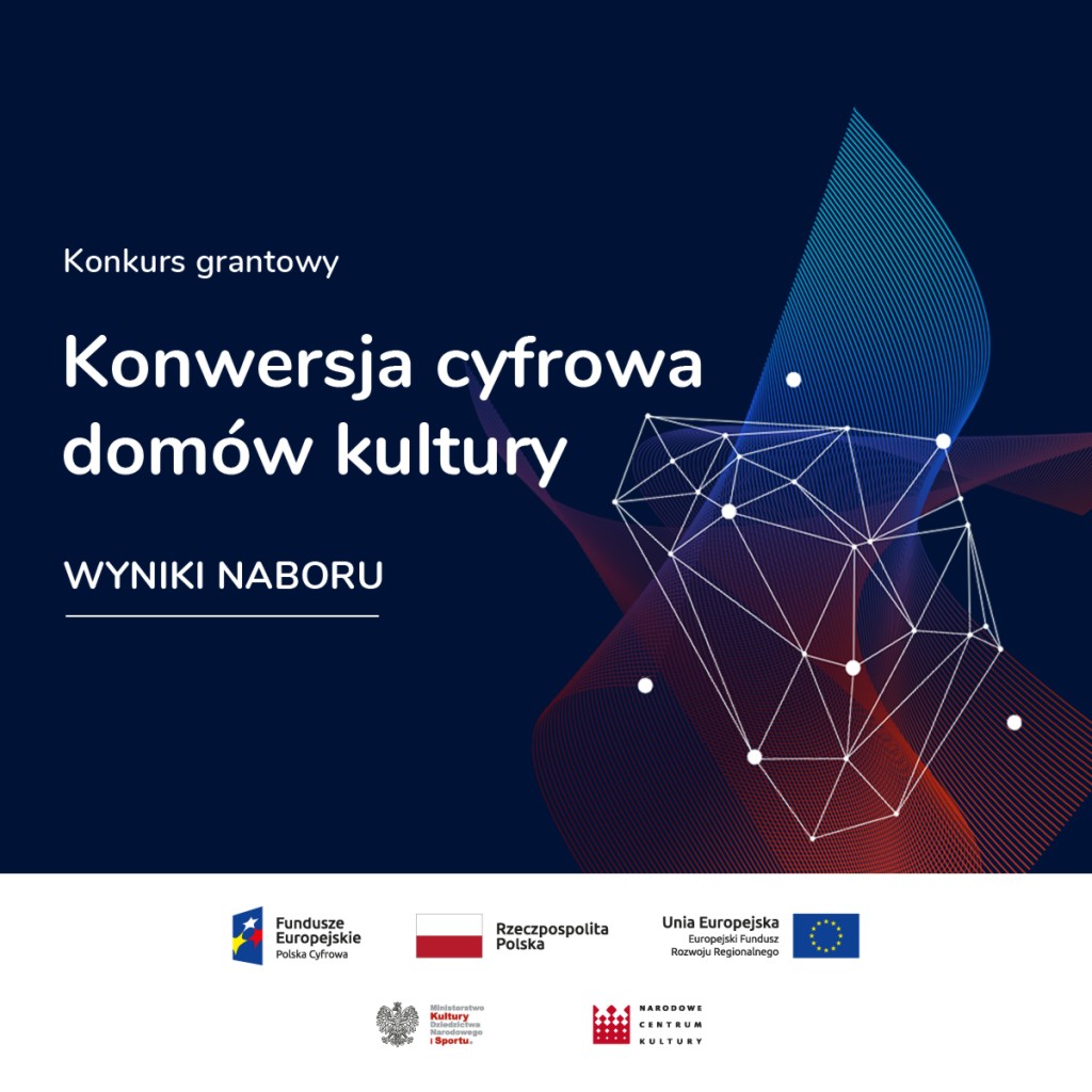 Plakat konkursu grantowego informujący o wynikach naboru