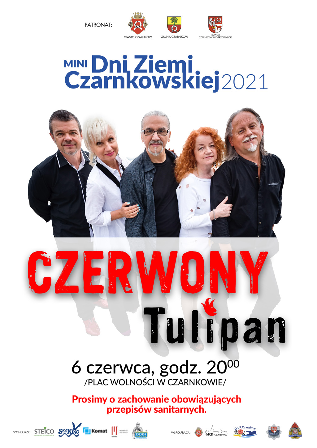 Plakat koncertu zespołu Czerwony Tulipan