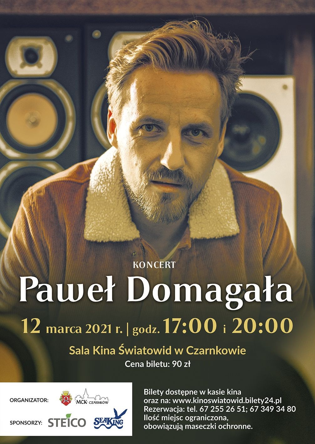 Plakat promujący koncert Pawła Domagały