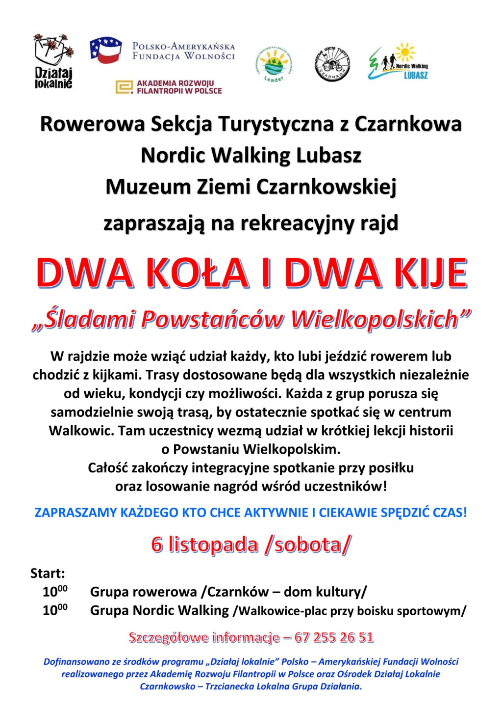 Plakat trzeciego etapu rajdu "Dwa koła i dwa kije"