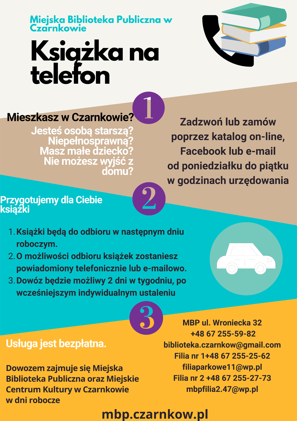 Plakat akcji "Książka na telefon"