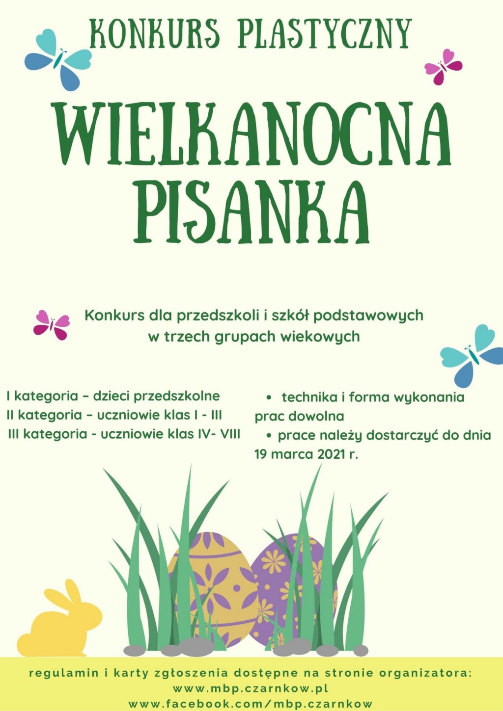 Plakat konkursu plastycznego "Wielkanocna pisanka"