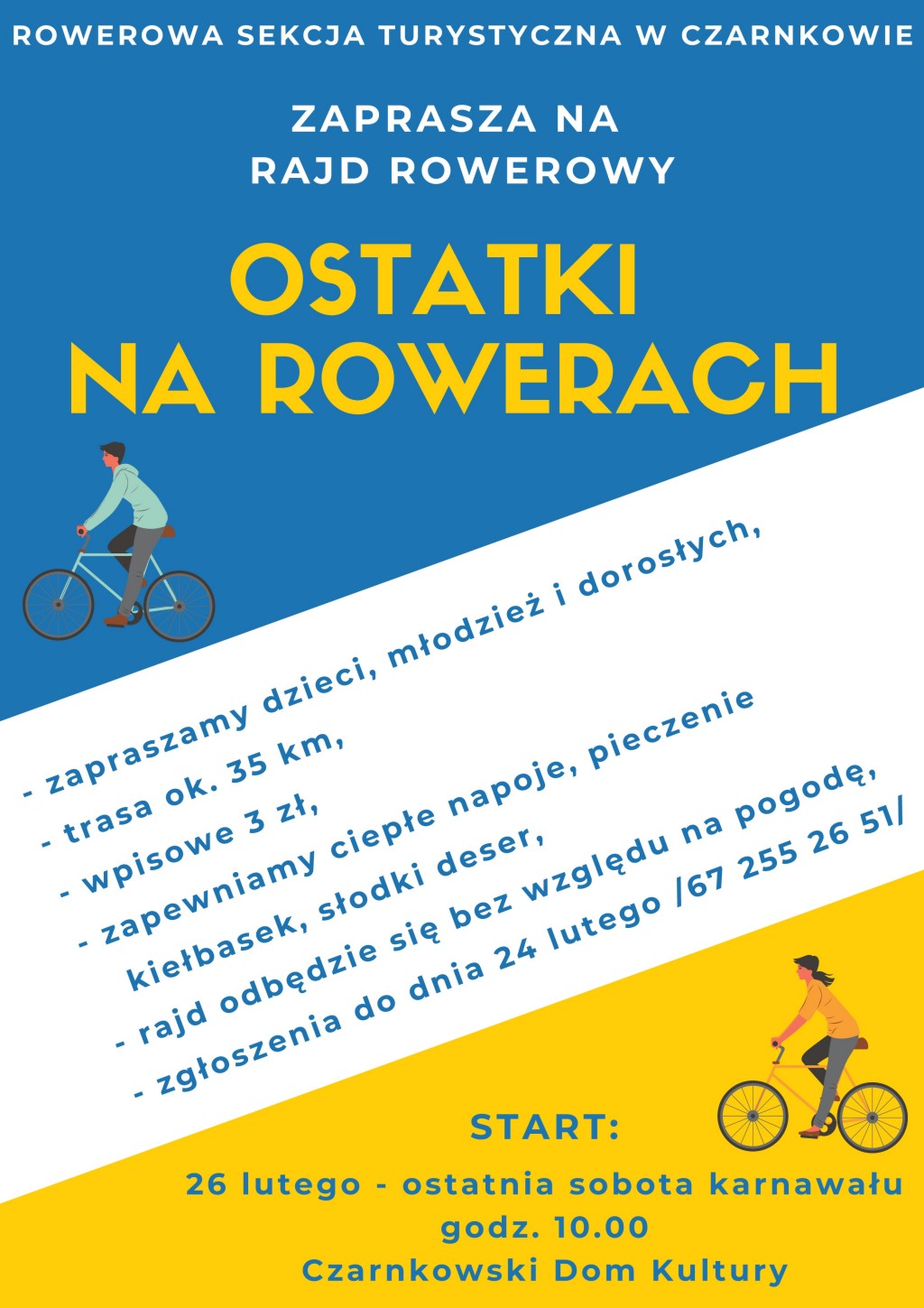 Plakat zapowiadający rajd rowerowy