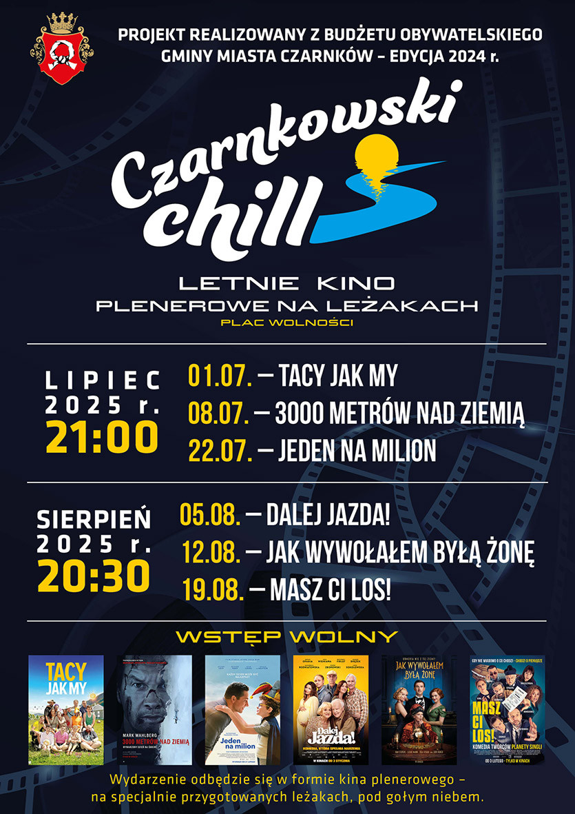 Treść plakatu opatrzona plakatami wyświetlanych film&oacute;w