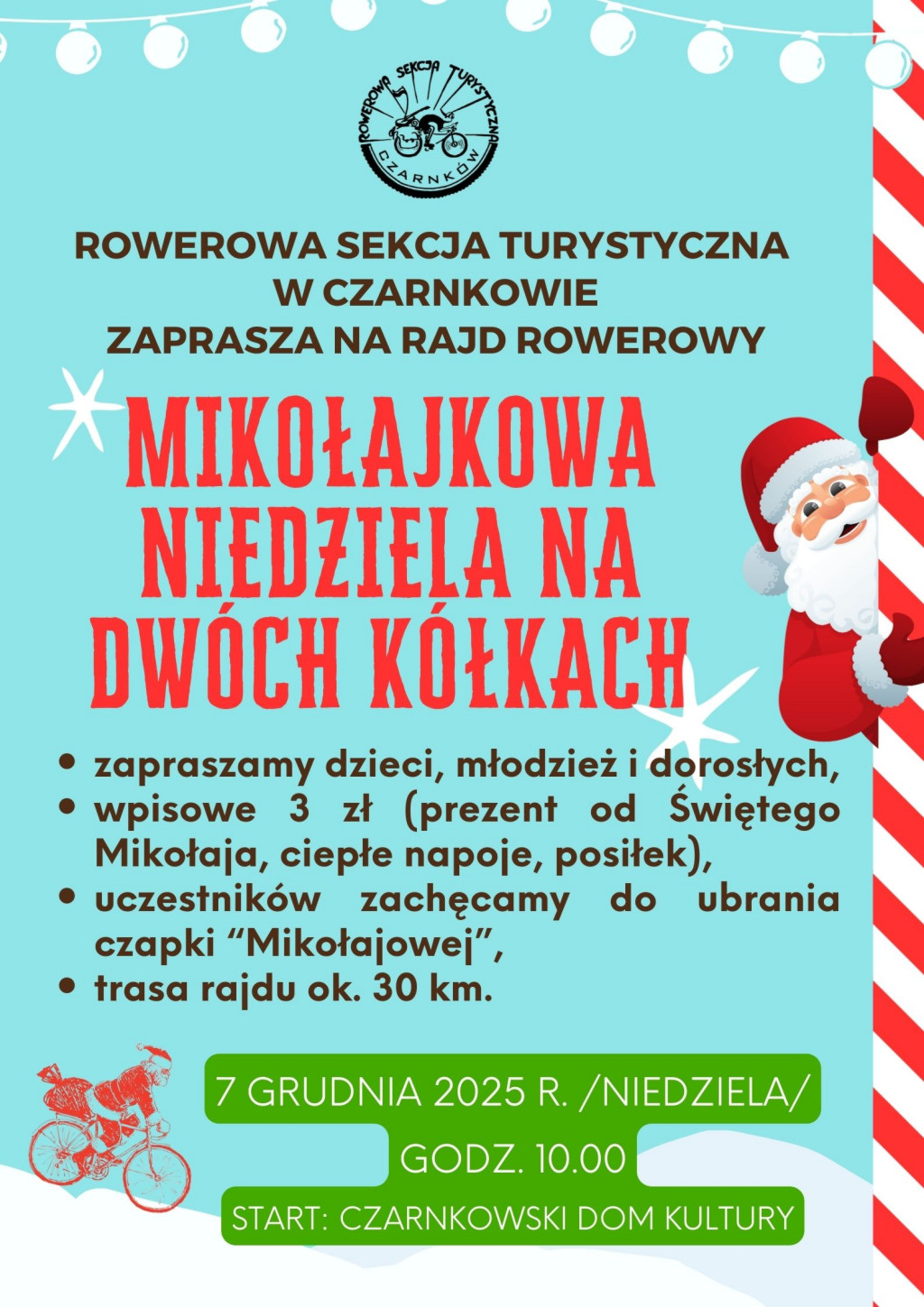 Treść plakatu z&nbsp;grafikami świętego Mikołaja
