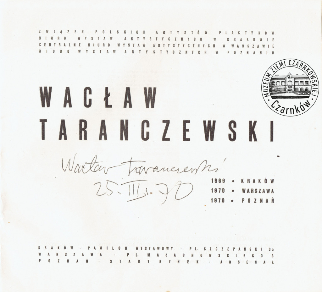Odręczny podpis: Wacław Taranczewski 25.III.70
