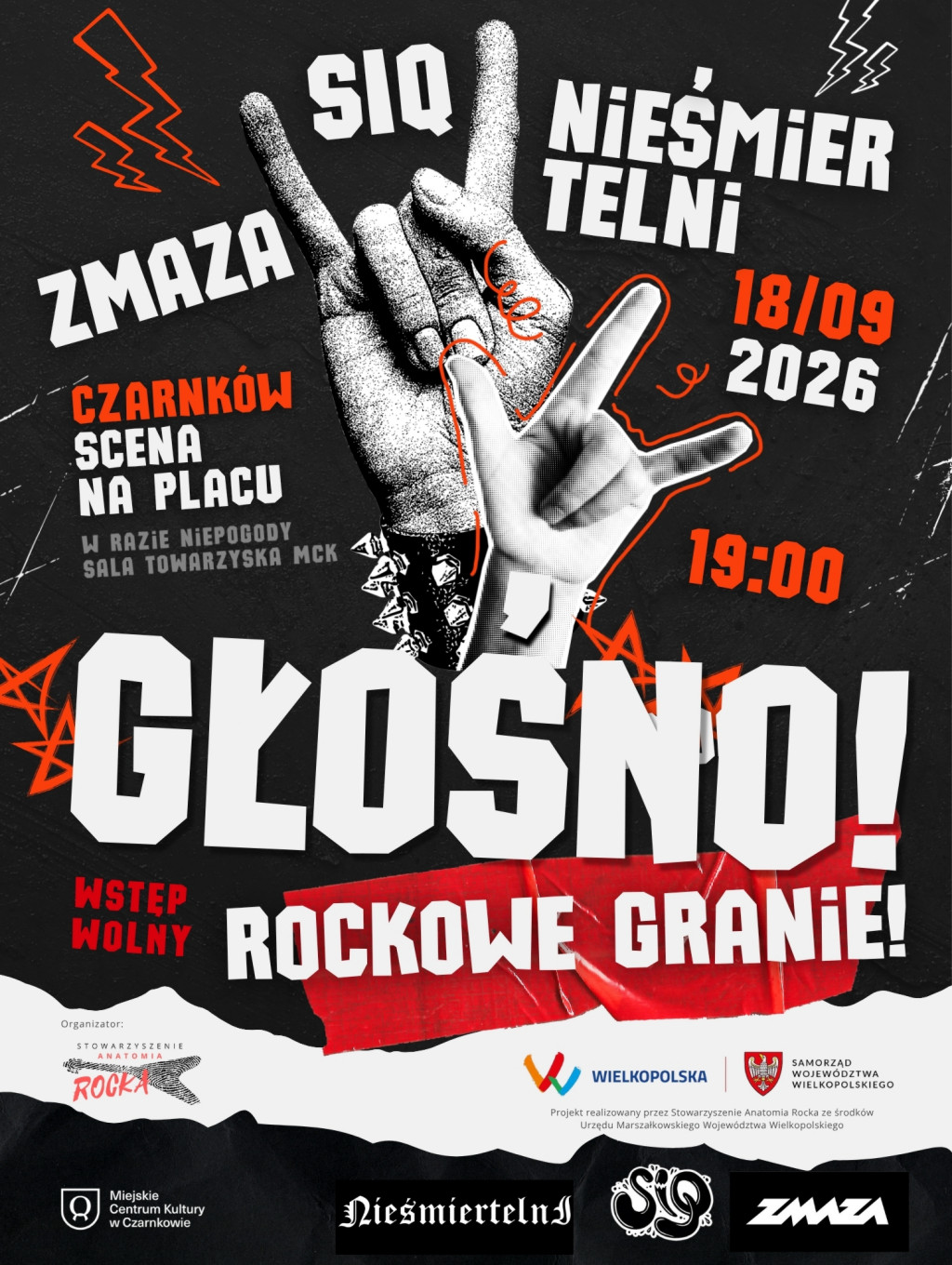 Treść plakatu z&nbsp;grafikami rąk, kt&oacute;rych trzy zewnętrzne palce uniesione są do g&oacute;ry, a&nbsp;dwa wewnętrzne zagięte