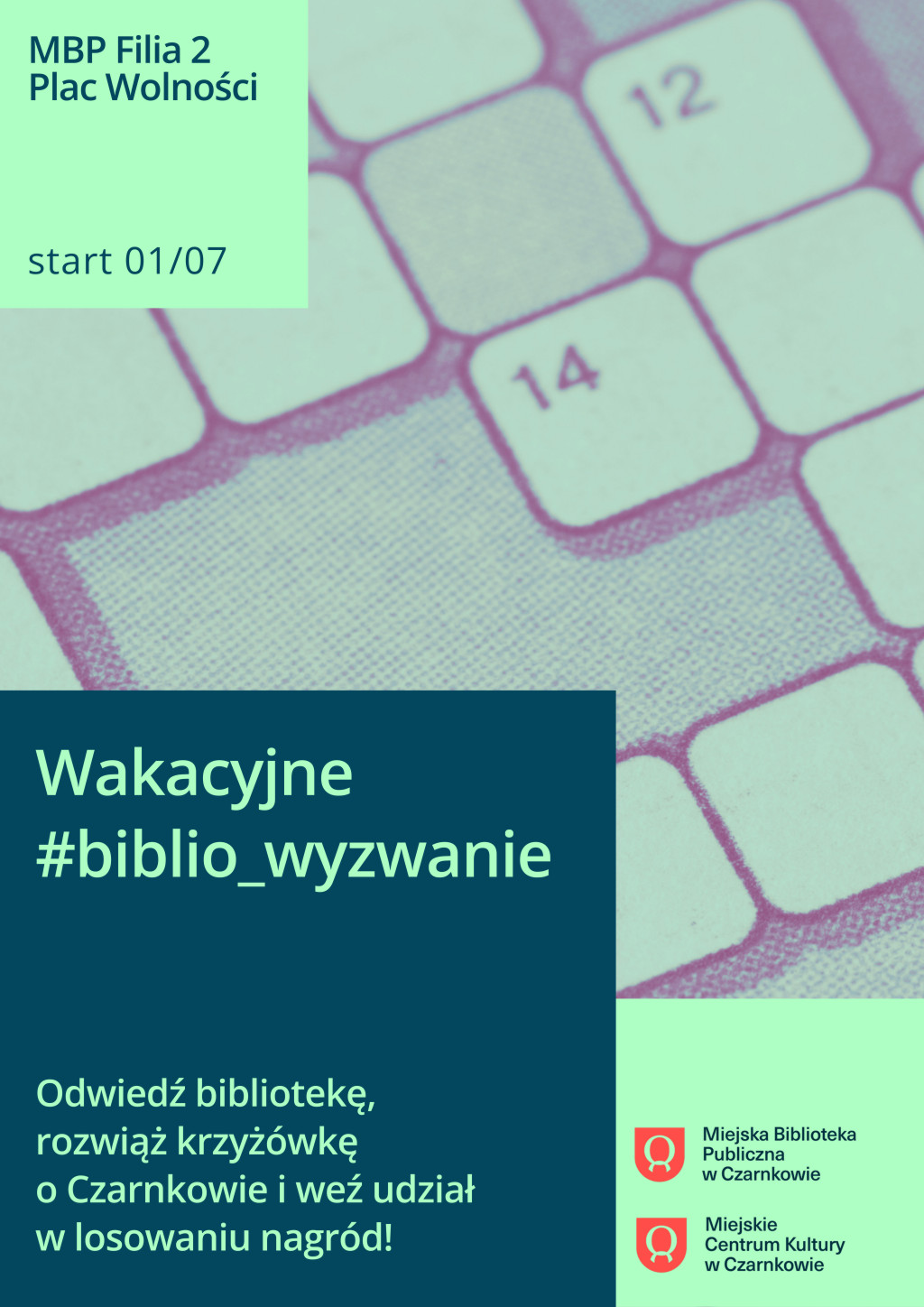 Treść plakatu z&nbsp;tłem fragmentu krzyż&oacute;wki