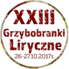 W okręgu napis dwudzieste trzecie Grzybobranki Liryczne