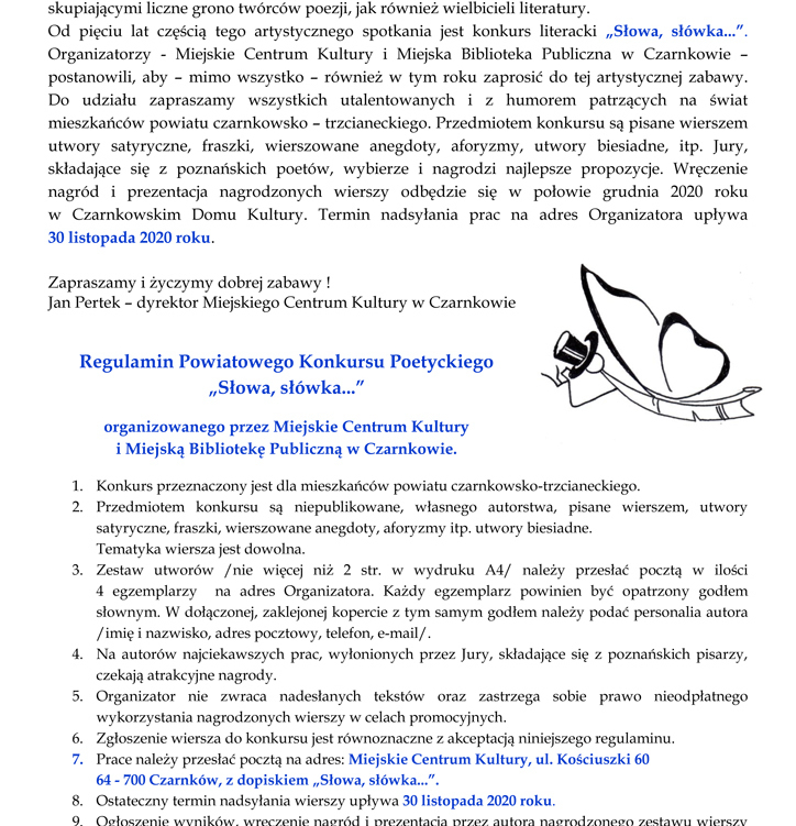Zdjęcie do Słowa, sł&oacute;wka... 2020 - konkurs litracki