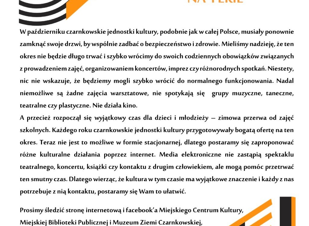 Zdjęcie do Kulturalna szczepionka na ferie 2021