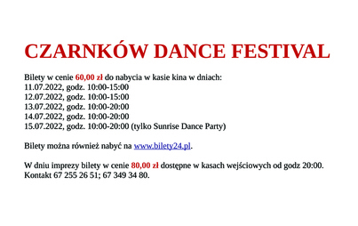 Zdjęcie do Czarnk&oacute;w Dance Festival - bilety 2022