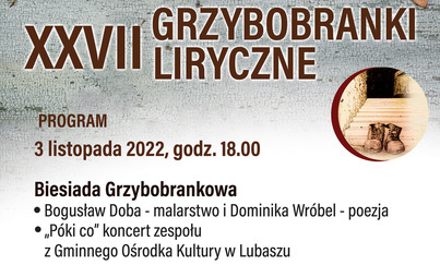 Zdjęcie do Grzybobranki Liryczne 2022 - zapowiedź