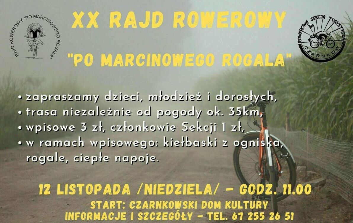 Zdjęcie do XX Rajd Rowerowy "Po marcinowego rogala" 2023 - zapowiedź