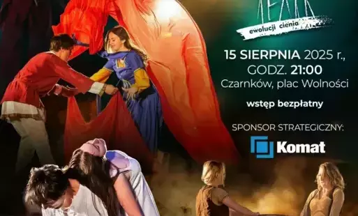 Treść plakatu ze zdjęciami aktorów odgrywających różne sceny