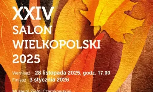 Treść plakatu na tle jesiennych liści