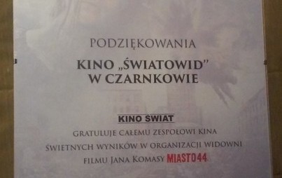 Zdjęcie do Czarnkowskie kino wyr&oacute;żnione we Wrocławiu 2014
