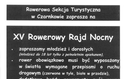 Zdjęcie do XV Rowerowy Rajd Nocny 2021