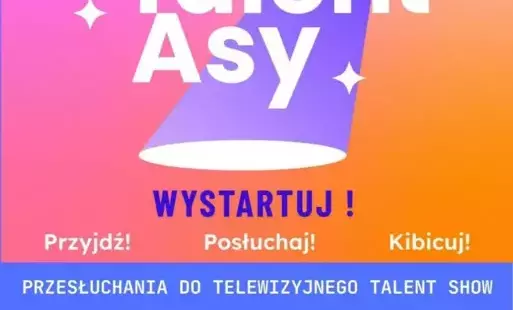 Treść plakatu z grafiką wiązki światła reflektora punktowego