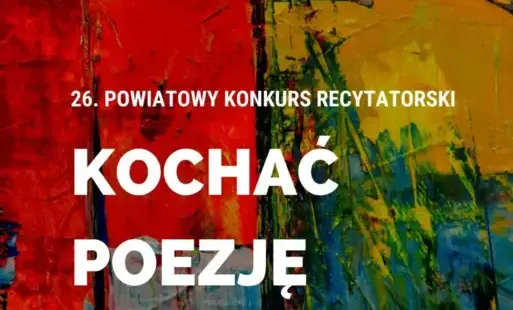 Treść plakatu na wielobarwnym ozdobnym tle