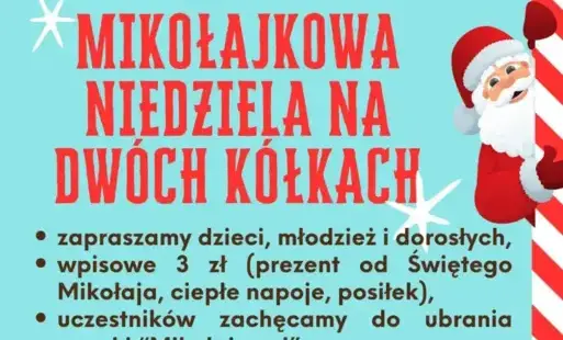 Treść plakatu z grafikami świętego Mikołaja
