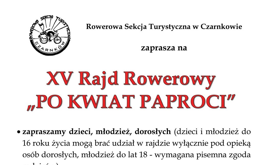 Zdjęcie do XV Rajd Rowerowy "Po kwiat paproci" 2021