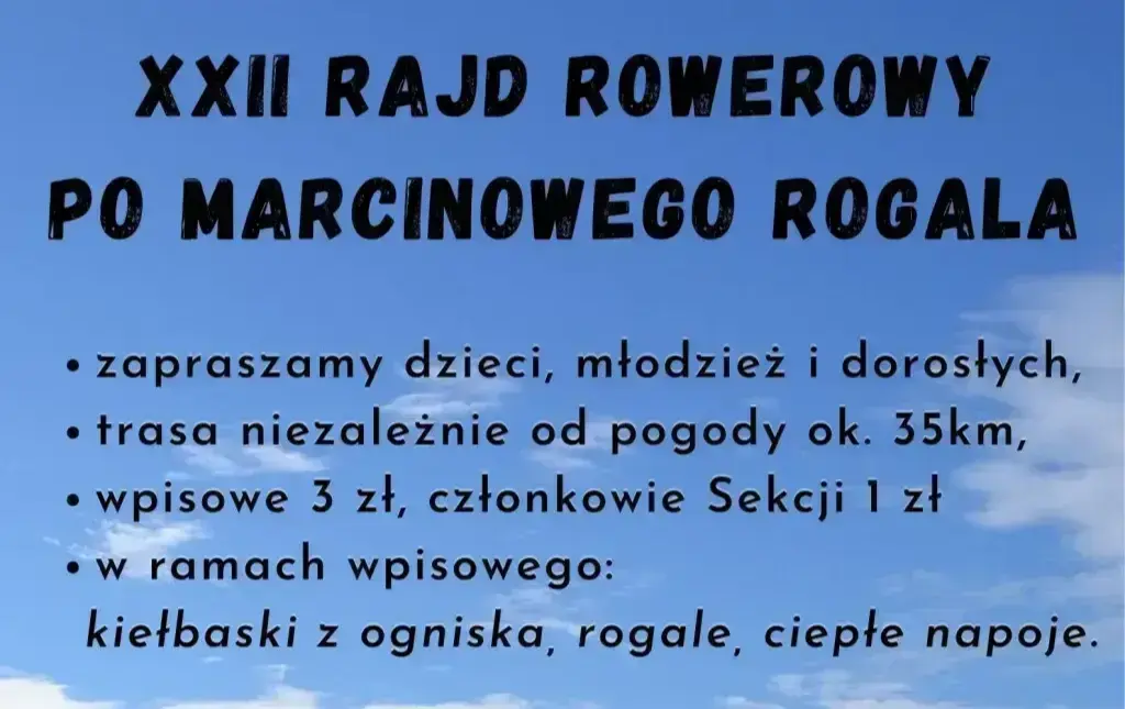 Zdjęcie do XXII Rajd Rowerowy "Po marcinowego rogala" 2025 - zapowiedź