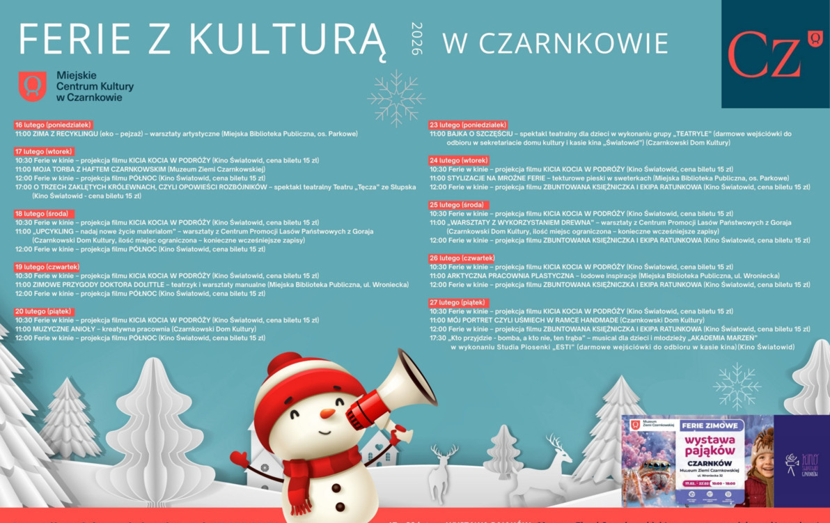 Zdjęcie do Ferie z kulturą w Czarnkowie 2026 &ndash; program