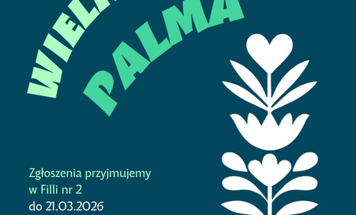 Treść plakatu z grafiką palmy wielkanocnej