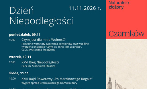 Treść plakatu opatrzona zdjęciem maszerujących żołnierzy z polską flagą